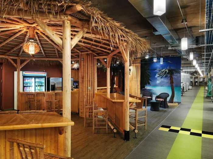 Groupon uses themed spaces, such as a Tiki room, to spark creativity.