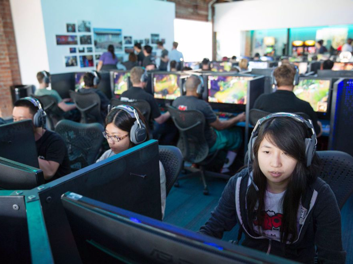 Riot Games, a California-based game developer, has spaces where employees can play video games together.