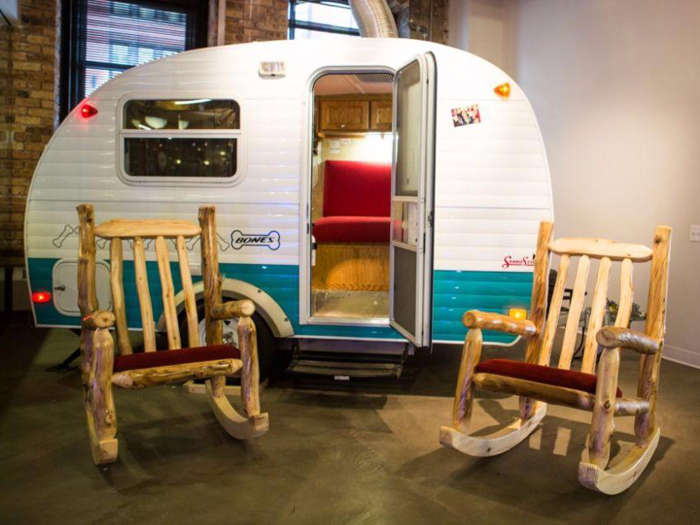 Teams at experience entertainment production company Red Frog Events can come up with new ideas in a refurbished camper that