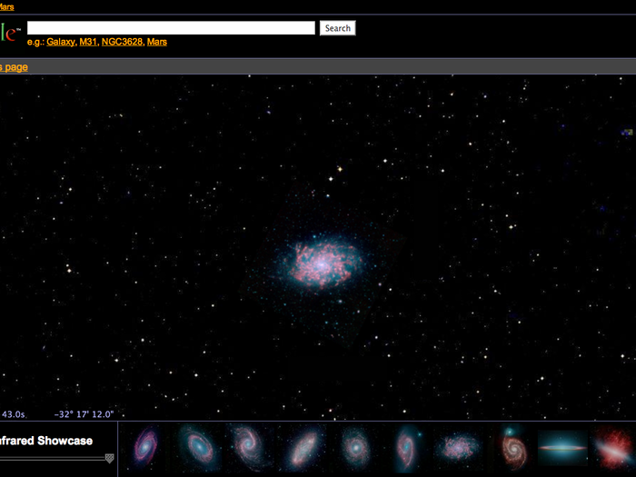 Google.com/sky lets you explore the far reaches of the universe using images from NASA satellite, the Sloan Digital Sky Survey, and the Hubble Telescope.