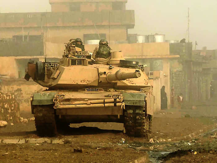 Later, during the 2003 invasion of Iraq, the Abrams became involved in urban warfare while clearing Iraqi cities. Urban warfare is the worst situation for tanks, as their range is limited by buildings and they can be attacked from above, where their armor is weakest.