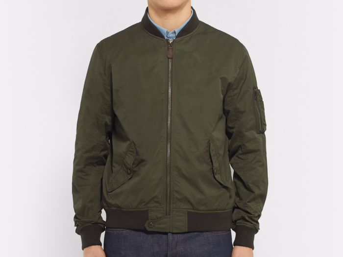 A bomber jacket will keep you on trend.