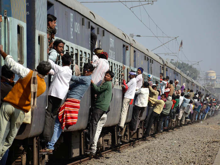 71,000 miles of tracks make up Indian Railways.