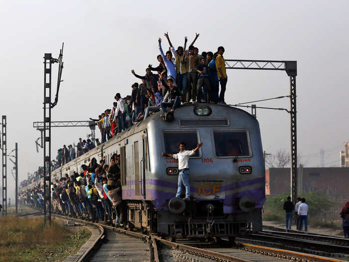 The slowest train, the the Metupalayam Ooty Nilgiri, runs as slow as 6 mph. At that speed, you could jump off and back on if you drop something.