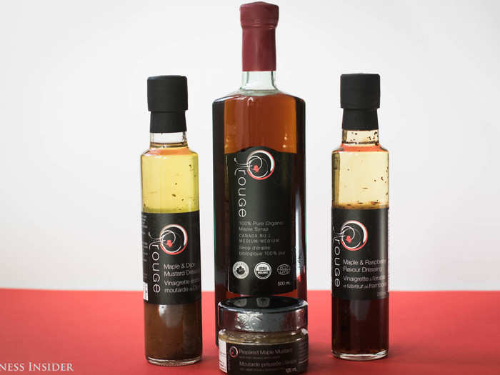 They may not look so glamorous, but maple syrup and maple-based dressings from Rouge ($99) come with a bonus.