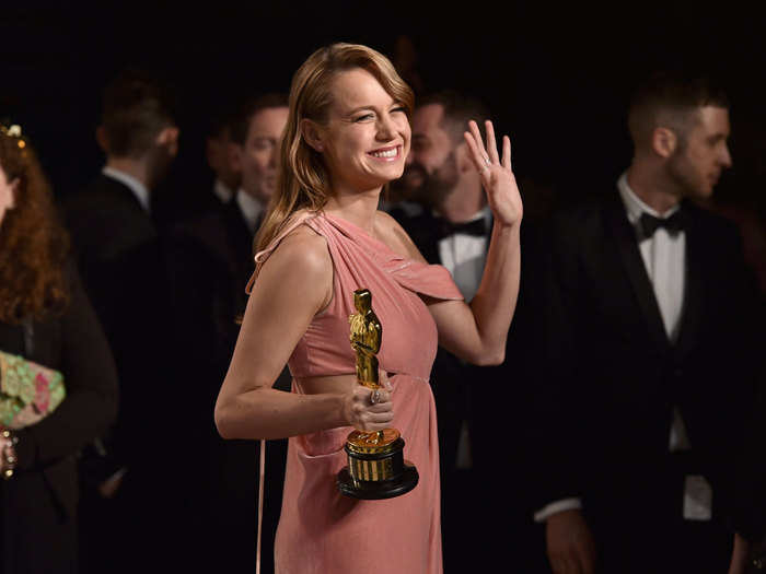 Brie Larson accepted her Oscar for best actress with a humble speech about her profession.