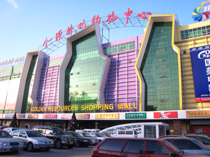 Mega-malls are not uncommon here. Beijing has one of the biggest malls in the world, dubbed the Golden Resources Shopping Mall. At around 6 million square feet, the mall has more than 1,000 shops and six floors of stores.