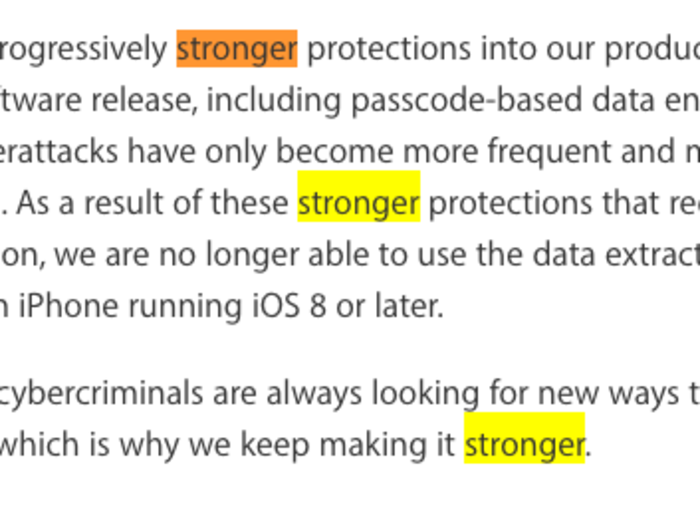 February 22, 2016: Apple posts an FAQ on its website that suggests that the company is planning to make its encryption even stronger going forward.