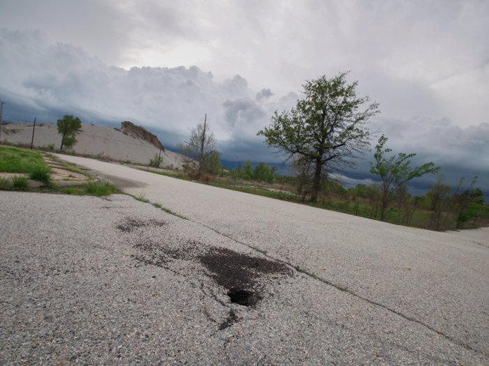 At one point, a part of pavement Lawless stepped on gave way, opening up a small sinkhole.