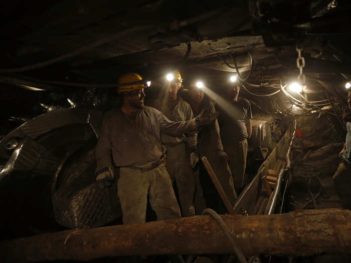 Miners prepare for their last working day at Hungary