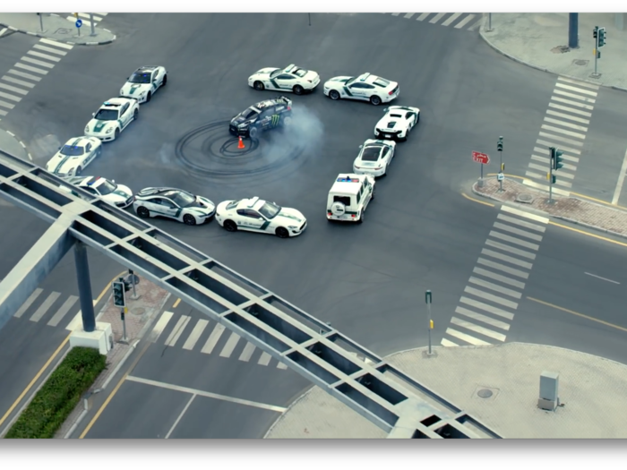 ... Block goes for a quick spin in a donut box made of Dubai