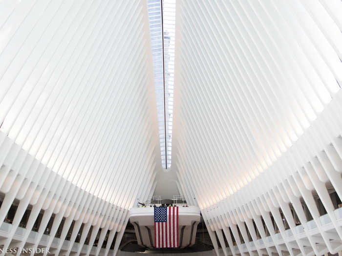 The World Trade Center Transportation Hub is a monument and remembrance of all those who lost their lives on 9/11.