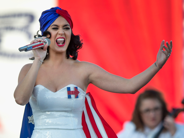 Katy Perry — $2,700 to Hillary Clinton