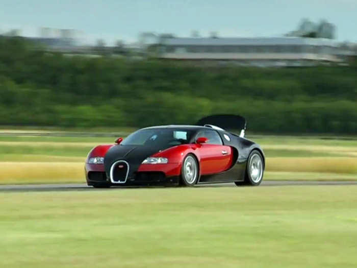 So the rear wing pops up to help the Veyron stop from speeds over 125 MPH. On its own, the air brake provides 70 percent the force of standard car brakes.