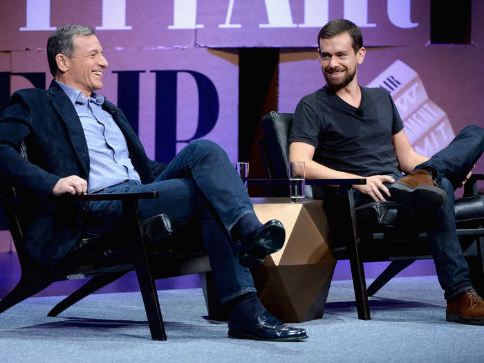 Jack Dorsey, CEO and cofounder of Twitter and CEO of Square, turns to Disney CEO Bob Iger for business advice.