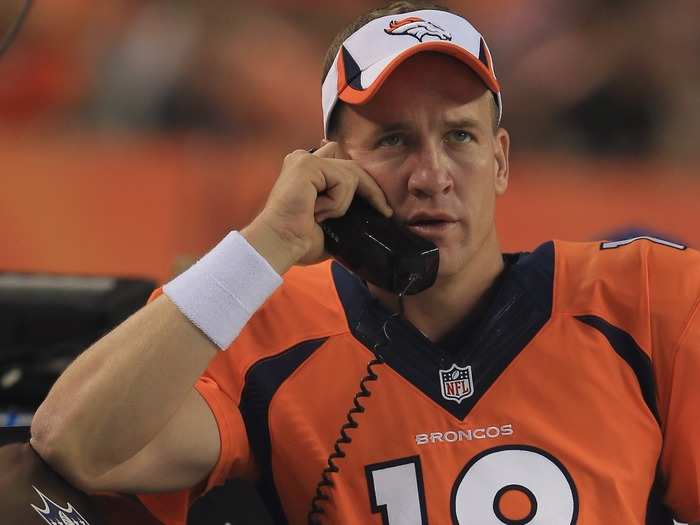 When Manning played the Patriots in Foxborough, he stepped into the hallway to discuss strategy because he assumed the locker room was bugged.