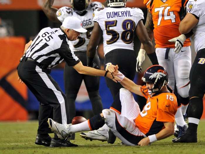 His body was so beat up this season, he had an assistant remove his cleats because "it is a relief to not have to bend over that far," according to Kevin Van Valkenburg. And yet, Manning was still competing at the highest level at 39 and finally won that elusive second Super Bowl ring.