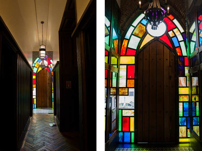 Through the stained-glass entrance is a narrow hallway that leads to a series of apartments. Agrawal says that half a dozen of her friends live on the same floor of the building; they end many evenings in impromptu hangouts.