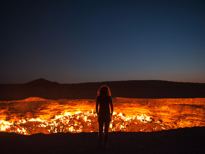 The Door to Hell in Turkmenistan has been burning its flames since 1971. Somehow, the hole continues to burn since it was accidentally drilled into by geologists.