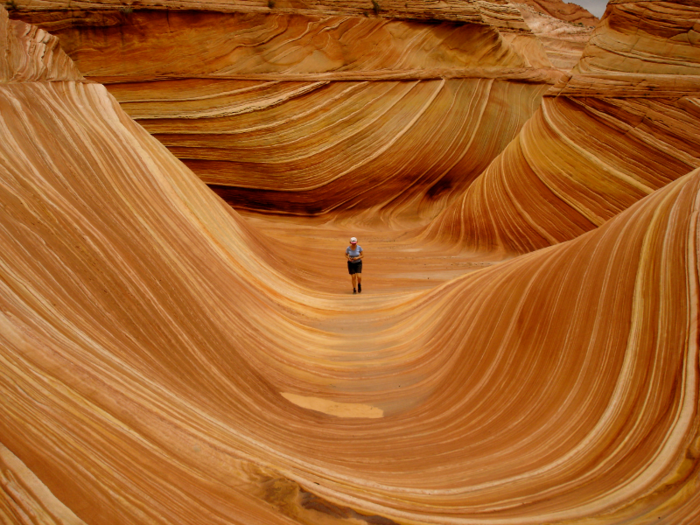 The Wave is a sandstone rock formation located in the Paria Canyon-Vermillon Cliffs Wilderness near the border of Arizona and Utah. It