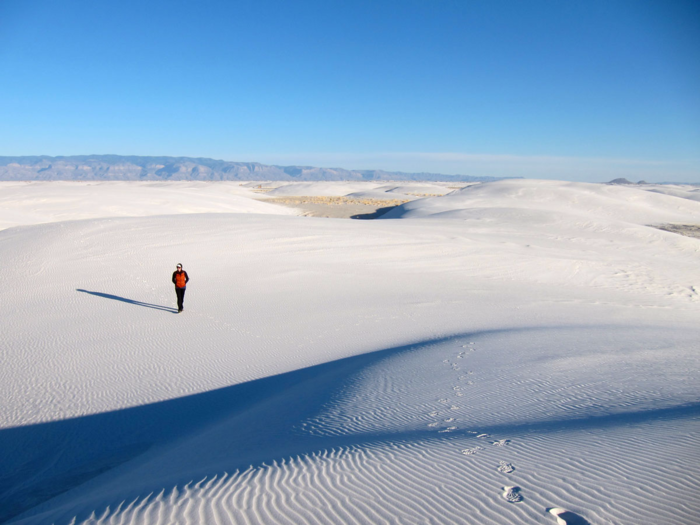 The White Sands National Monument in New Mexico is home to the world