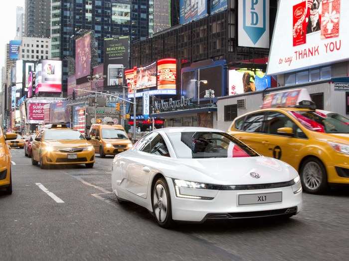 The VW XL1 is a hugely aerodynamic and efficient car that looks like its straight out of the future.