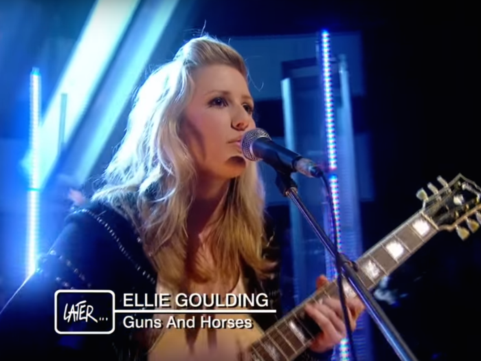 After touring as the supporting act for Little Boots in 2009, Ellie appeared on "Later With Jools Holland" to perform "Under the Sheets" and "Guns and Horses."