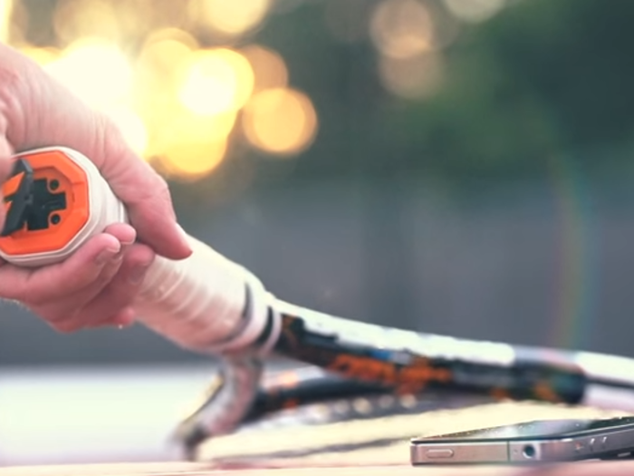 The battery-powered racket will send all of your information to an app on your smartphone. You can get six hours of playing time before recharging it.