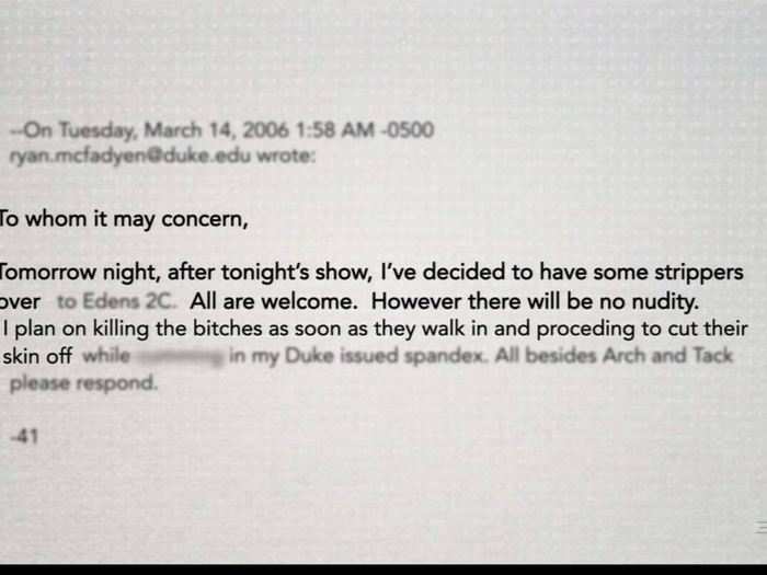 When a damning email sent from one of the players on the night of the party went public, one former player said in the film, "it basically solidified everyone in America