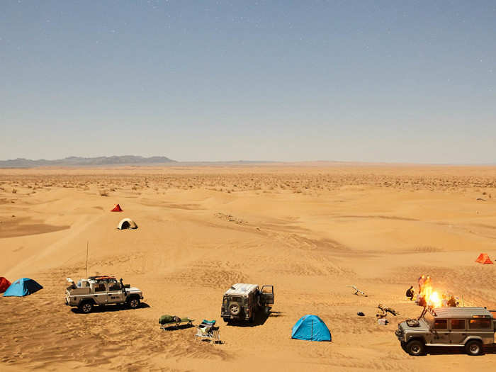 Flensted and his group would start their days making breakfast over the campfire then venture off to the new campsite to explore and pass through the entirety of the dunes.