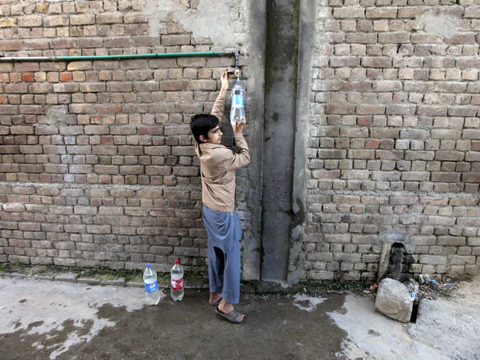 Islamabad, Pakistan has very limited water and they have to access it through public taps.