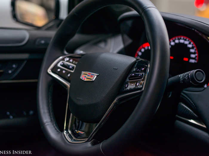 Drivers get an intuitive and nicely weighted leather-trimmed steering wheel.