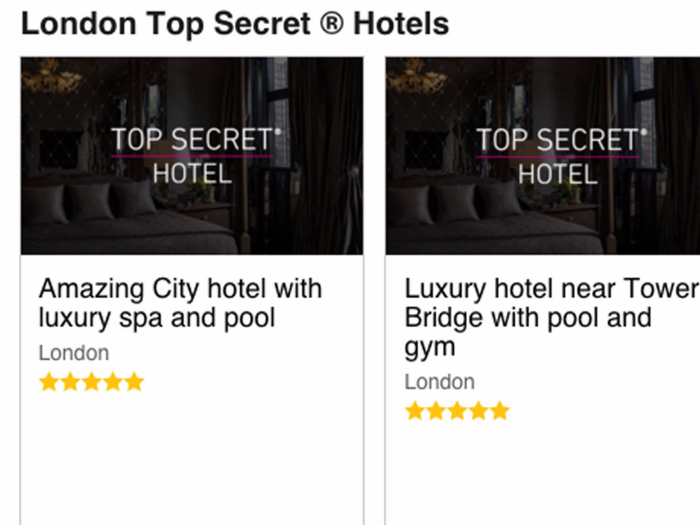 Book a secret hotel.