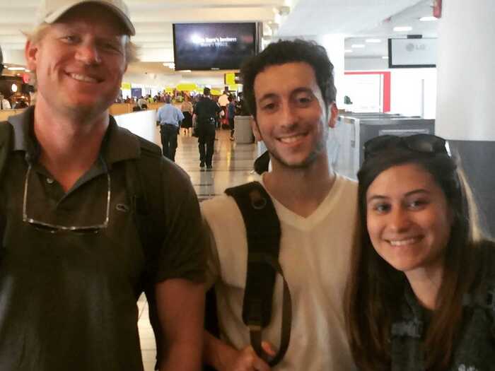 Here we are, all smiles, moments before we boarded our flight to Havana.