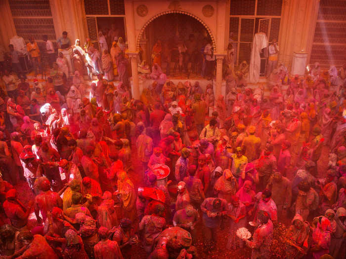 During the Holi celebrations, people forget about race, social status, and everything else.