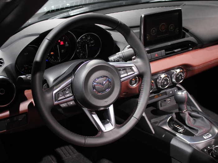 The interior is pretty much completely same as the normal Miata.