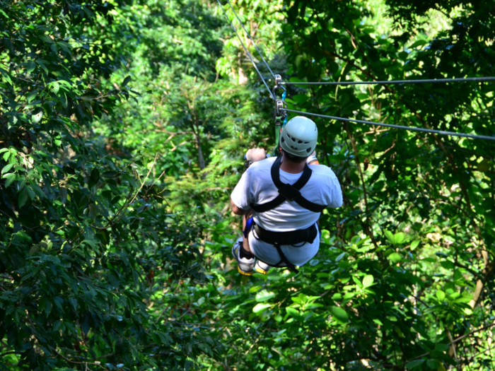 They also offer zip-lining, where travelers are whisked through the area