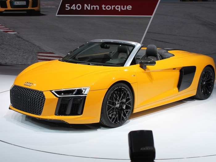 Audi wowed the crowd with its stunning R8 Spyder.