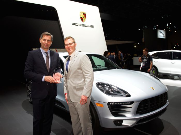 Porsche introduced a new turbocharged four-cylinder version of its hot-selling Macan crossover.