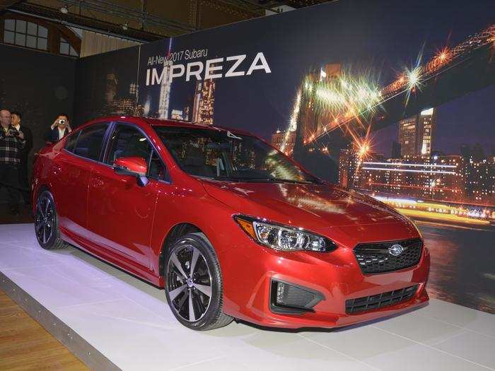 Subaru let the crowed check out its new redesigned Impreza.