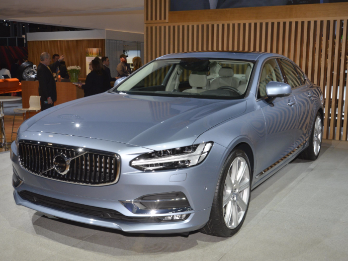 Volvo introduced the standard and hybrid versions of its new S90 luxury sedan to the show crowd.