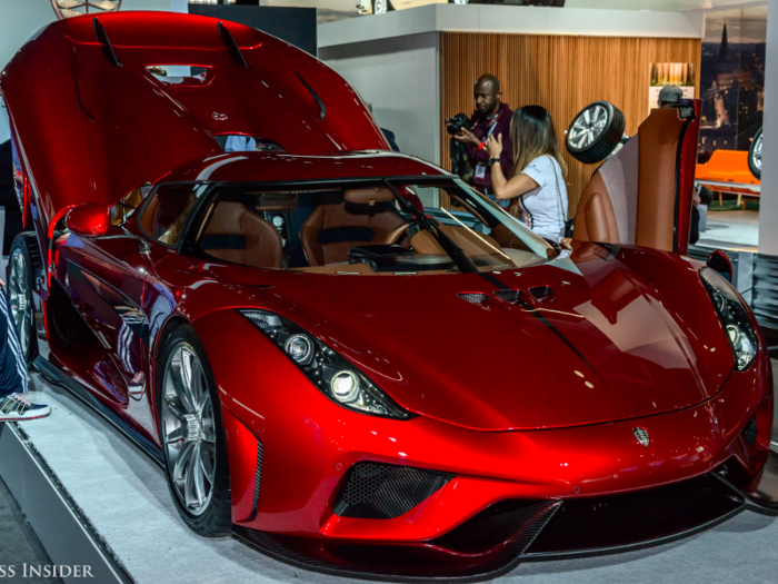 Last but not least, Swedish hypercar specialists Koenigsegg presented the production version of its $2-million Regera hybrid for the first time in North America.