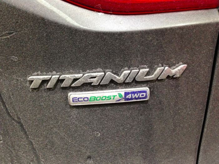 The "Titanium" trim level is top-of-the-line, and the 2.0-liter EcoBoost engine uses turbocharging to produce 240 horsepower from an inline 4-cylinder engine, mimicking a V6 but delivering around 25 miles-per-gallon.