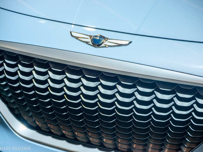 Sitting atop the front end of the car is the Bentley-esque Genesis badge.