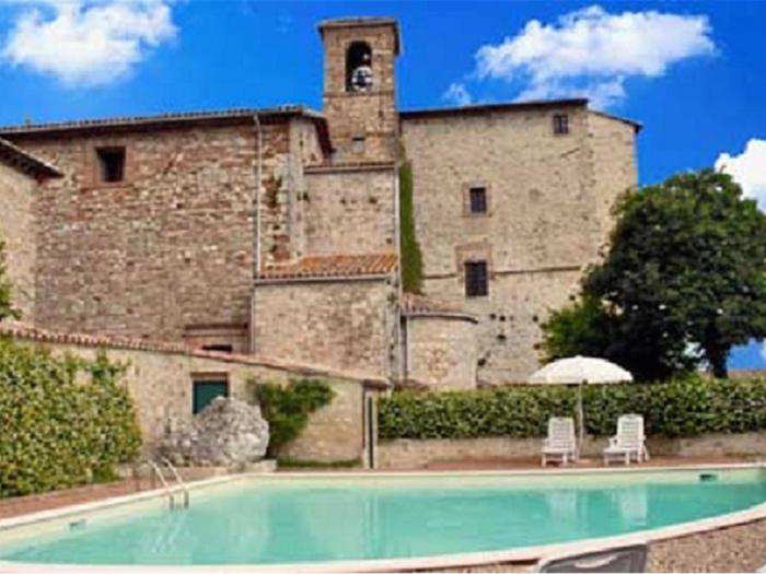 The castle boasts a pool for hot Italian summer days.