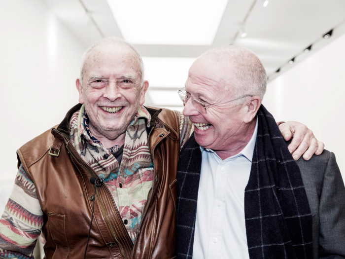 One of the developers, Stephen Conway, CEO of Galliard Homes (pictured on the right), also grew up in London’s East End in the 1960s and wanted Bailey to capture Britain