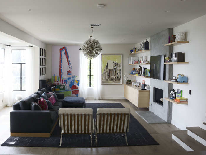 One of their favorite rooms is now the living area with huge open windows, lots of light, and a TV for watching Netflix. Bob says the family loves movies and recently watched the Tower Records documentary, "All Things Must Pass."