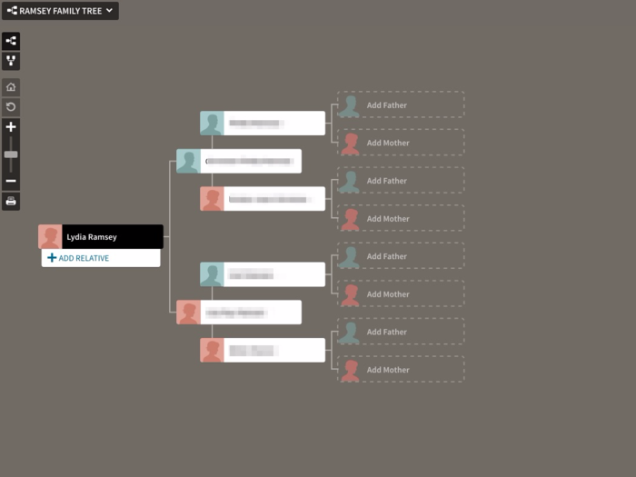 Next, I got to take a stab at building out a family tree. Both 23andMe and AncestryDNA offer this option (23andMe partners with MyHeritage), so I spent some time playing around with Ancestry