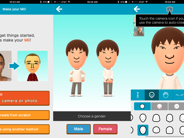 Making your Mii: Using your phone