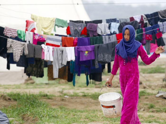 Of those who did make it to Greece, many have had to set up these makeshift camps while their applications for asylum are processed as Greece is unable to provide temporary accommodation for everyone.